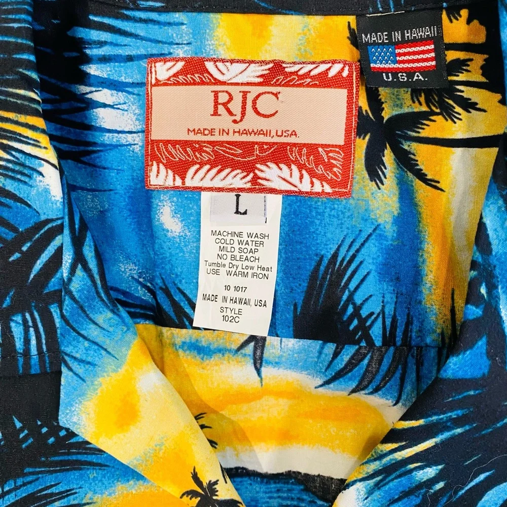 RJC NWT Vintage Tropical Sunset Hawaiian Vacation Cruise Shirt Caribbean Resort - Picture 3 of 4
